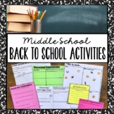 First Day Back to School Activities Middle School