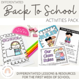 First Week Back to School - Lesson Ideas and Activities
