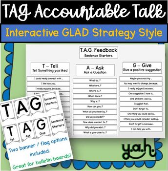 Preview of First Week GLAD Group Activity TAG Sentence Starter Ice Breaker Bulletin Board