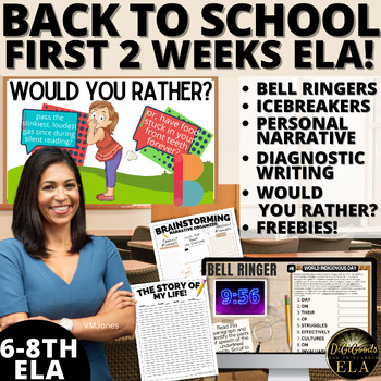 Preview of First Week Of Back To School Activities 6th - 8th Grade ELA w FREE Lesson Plans
