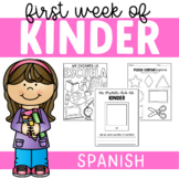 First Week Of Kinder Packet- SPANISH | Back to school