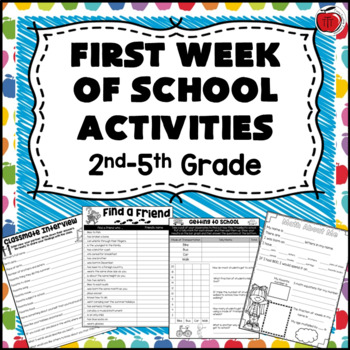 Preview of First Week Of School Activities - Back To School Printables