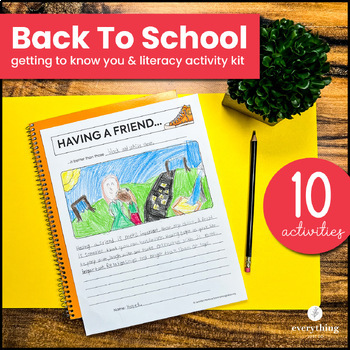 Preview of First Week Of School Activities - Get To Know You & Literacy Activities PRINT