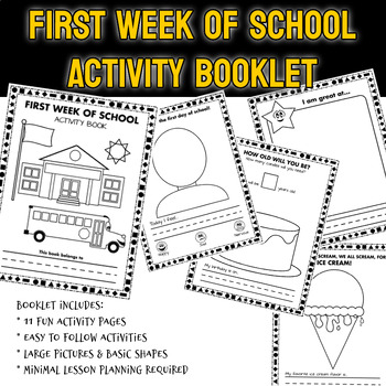 Preview of First Week Of School Activity and Coloring Book | Printable & No Prep
