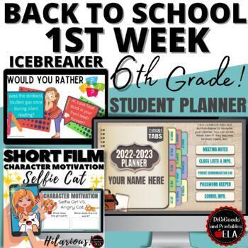 Preview of First Week Of School / Back To School Activities 6th Grade ELA