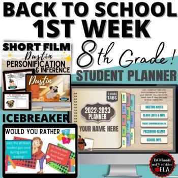 Preview of First Week Of School / Back To School Activities 8th Grade ELA