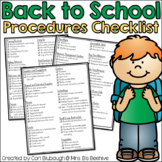 Back to School Procedures Checklist