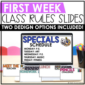 Preview of First Week Slides┃ Expectations, Routines, and Procedures ┃Classroom Management