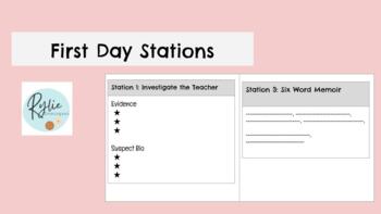 Preview of First Week Stations for Middle Schoolers