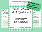 First Week of Algebra Review Stations