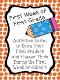 First Week of First Grade Activities (To Get to Know Them 