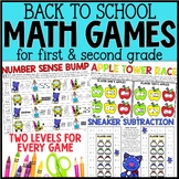 First Week of First Grade Second Grade Back to School Math Games