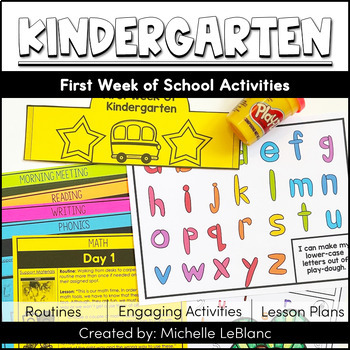 Preview of First Week of Kindergarten Activities