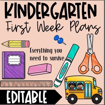 Preview of First Week of Kindergarten | First Day Lesson Plans | Back to School