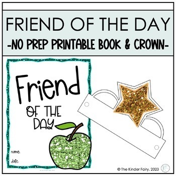 Preview of First Week of Kindergarten No Prep Printable Book and Crown Classroom Community