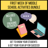 First Week of Middle School Activities / Back to School
