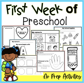 First Week of Preschool Activities by Courtney's Curriculum Creations