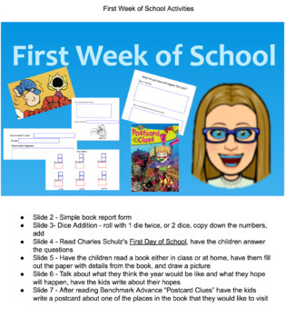 Preview of First Week of School Activities