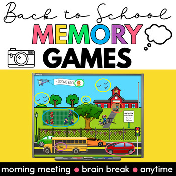 Preview of First Week of School Activities Back to School Memory Game