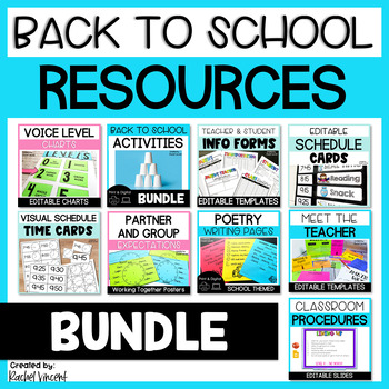 Preview of First Week of School Activities and Resources BUNDLE - Back to School