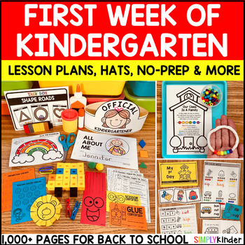 Preview of First Day of Kindergarten, First Week of Kindergarten Activities, Lesson Plans