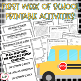 First Week of School Activities with Printable Worksheets 