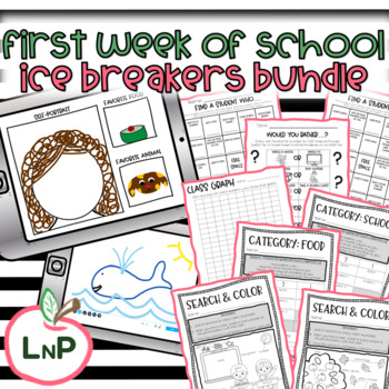 Preview of First Week of School Activities with Student Ice Breakers for Back to School