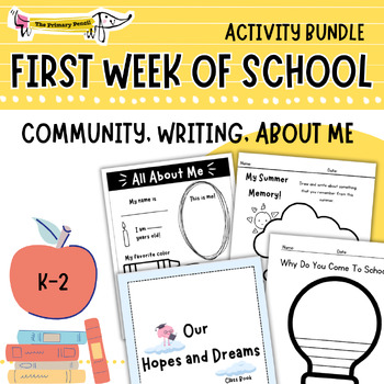 Preview of First Week of School Activity Bundle for K-2 | Reading, Writing, SEL & more!