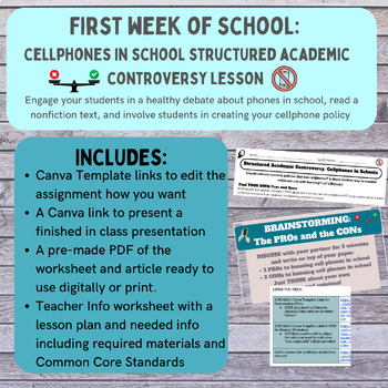 Preview of First Week of School Activity: Cellphones in School Collaborative Debate