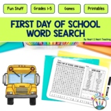 First Week of School Activity First Day of School Word Sea