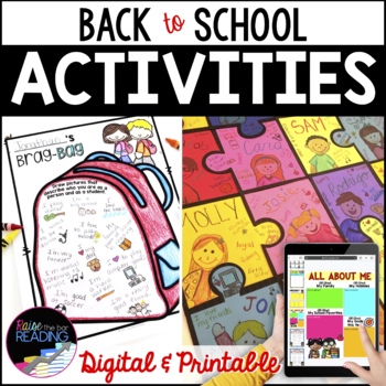 Preview of First Week of School Back to School Activities, All About Me, Bulletin Board
