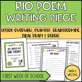 Preview of First Week of School Bio Poem | Back to School Writing Piece | Grade 5