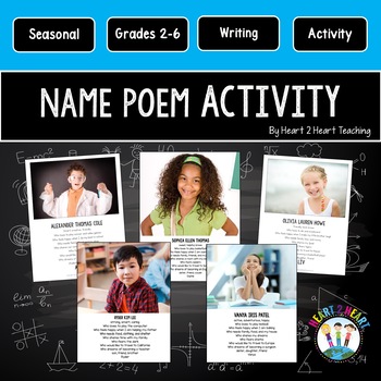 Preview of First Week of School Name Bio Poem Template Back to School Writing Activity