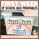 First Week of School Box for Back to School - Weekly plann