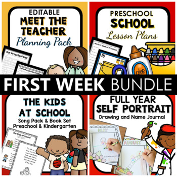 Preview of First Week of School Bundle for Preschool, Pre-K and K