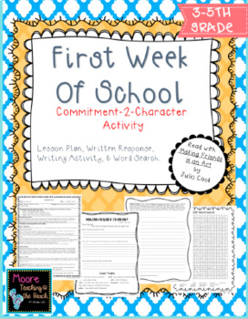 Preview of First Week of School Commitment to Character Activity