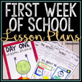 First Week of School Complete Lessons Plans for Upper Elementary Back to School
