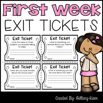 Preview of First Week of School Exit Tickets