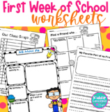 First Week of School First Grade Worksheets