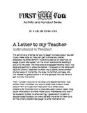 First Week of School Fun - A Letter to My Teacher