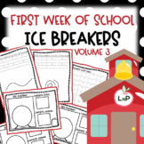 First Week of School Ice Breakers for Back to School Volume 3