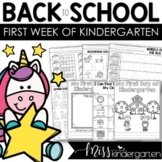 First Week of School Kindergarten Packet and Coloring Pages