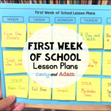 First Week of School Lesson Plans BUNDLE