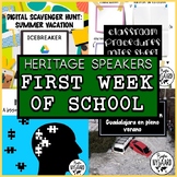 First Week of School Lesson Plans for Heritage Speakers Class