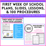 First Week of School Lessons, Slides, and Procedures Bundle