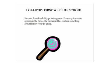 Preview of First Week of School-Lollipop