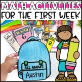First Week of School Math Activities | Back to School Math