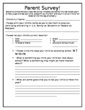 school parent surveys