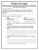 First Week of School Parent Survey (Editable)