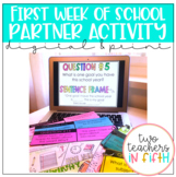 First Week of School Partner Activity  [editable]